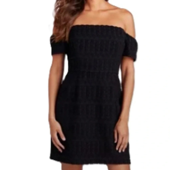 Vineyard Vines Dresses & Skirts - Vineyard Vines Jacquard Off The Shoulder Cocktail Dress- Jet Black NWT Wedding